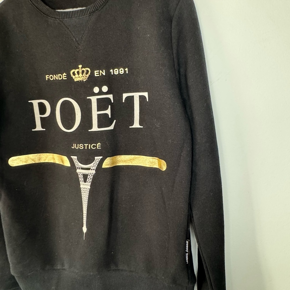 Criminal Damage Paris Logo Crew Sweater - Picture 9 of 17